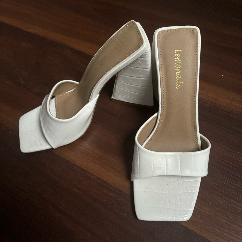 Miss Lola Lemonade Triangle Block Heels - Picture 2 of 9